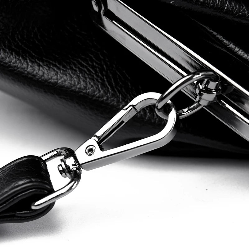 Handväska - lyxig design i läder spänne