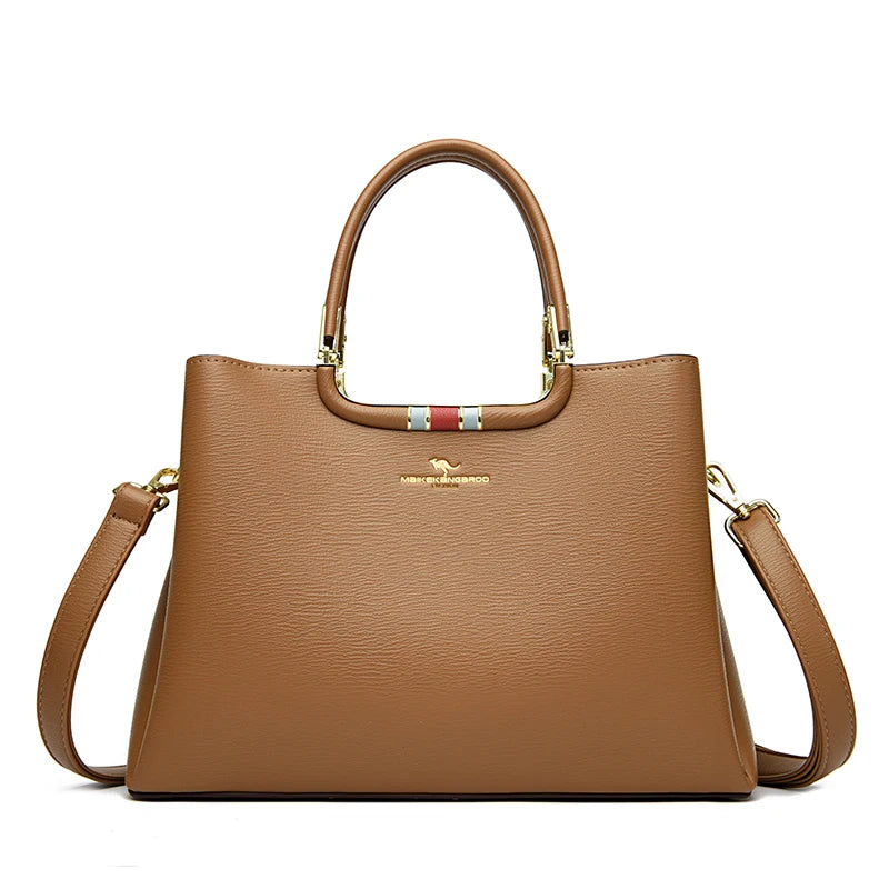 Handväska för dam - läder brun