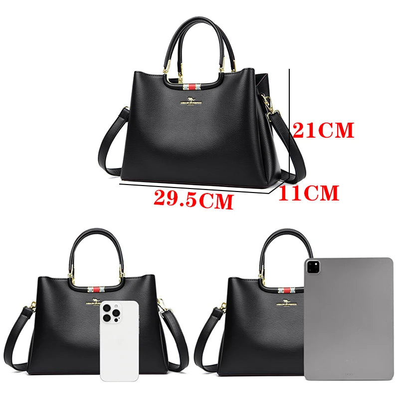 Handväska för dam - läder storlek