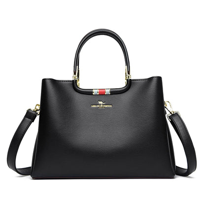 Handväska för dam - läder svart framifrån