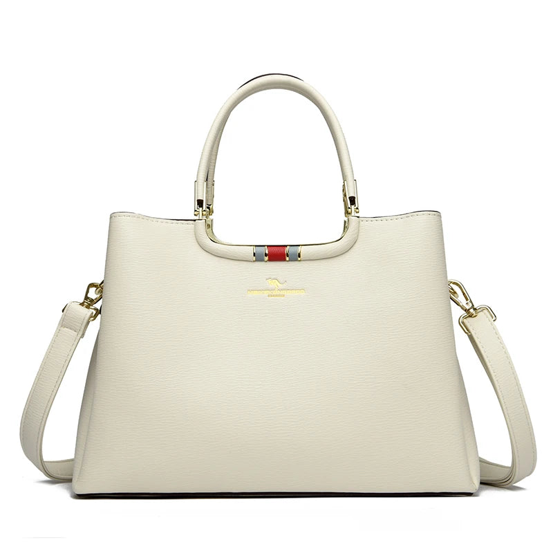 Handväska för dam - läder vit