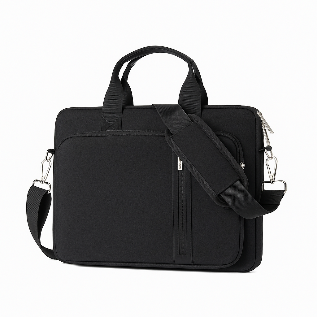 Laptopväska - flera storlekar snett framifrån svart